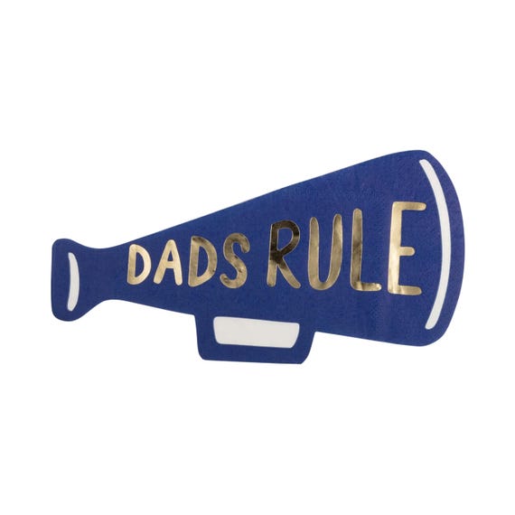 Dads Rule Megaphone Napkins - Father's Day Party Supplies, Dads Day Party Napkins, Father's Day Barbecue, Celebrate Father's Day Napkins