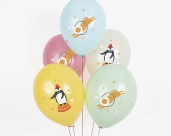 Circus Animal Party Balloons 5ct - Circus Party Supplies, Carnival Birthday Decor, Carnival Baby Shower, Circus Birthday, Carnival Balloons