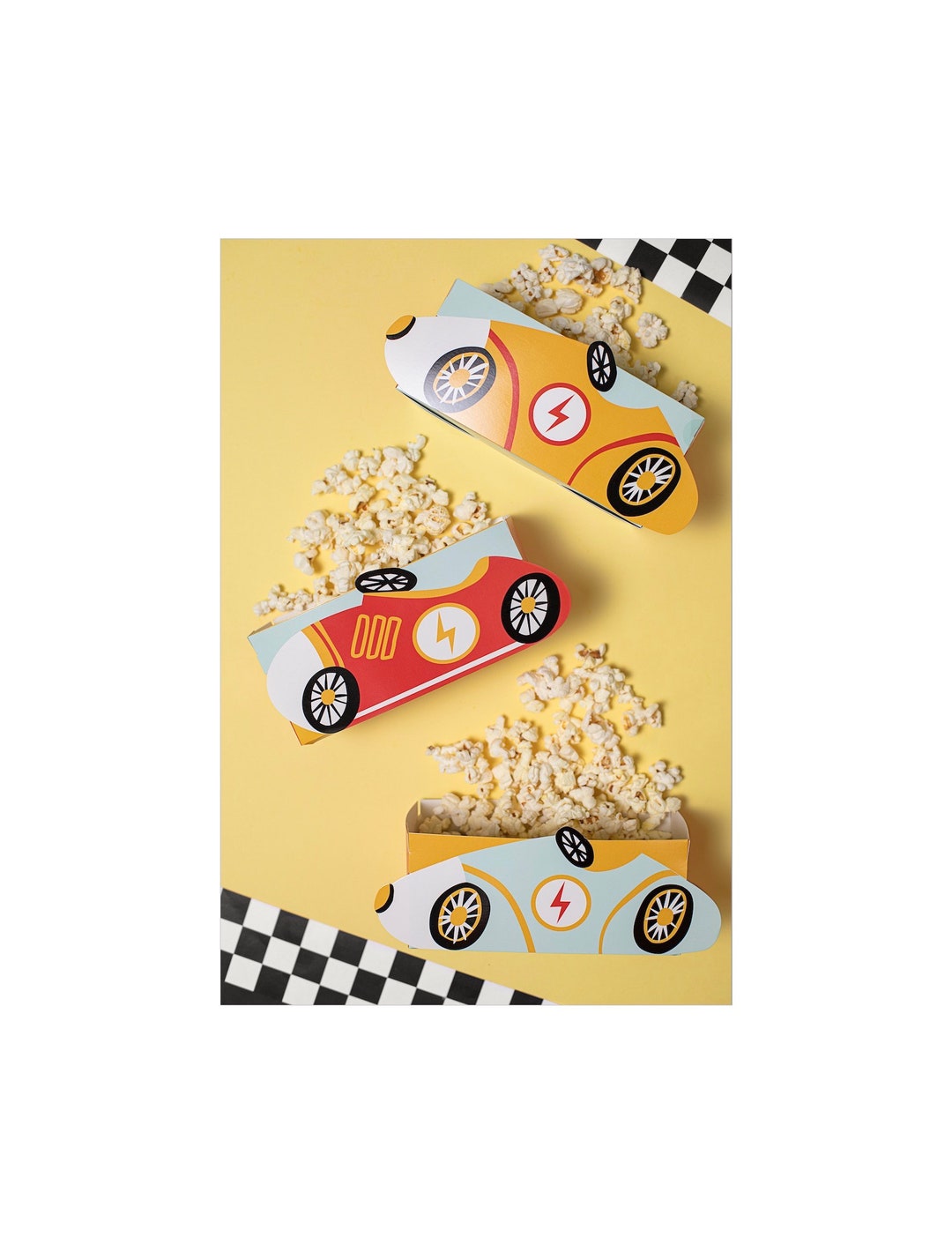 Race Car Snack Boxes - Paper Favor Boxes, Car Racing Birthday, Two Fast ...