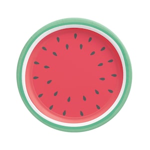 Watermelon Plates - Fruit Birthday Plates, Watermelon Party Supplies, Frutti Tutti, Fruit Birthday Decorations, One In A Melon Party