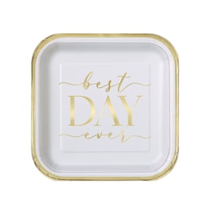 Piatti per feste "Best Day Ever" - Decorazioni per il giorno delle nozze, articoli per addio al nubilato, piatti per ricevimenti nuziali, piatti di carta per addio al nubilato