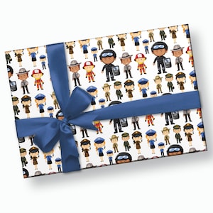 Papel de embrulho para presente - presente para socorristas, presente para bombeiros, presentes para policiais, presentes para ele, presentes para ela, papel de embrulho para presente, folhas de embrulho para presente