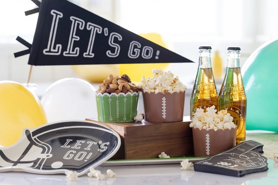 Football Party Banner - 'It's Game Time!' Large Fabric Decor For Birthday, Baby Shower & Game Day - View #4