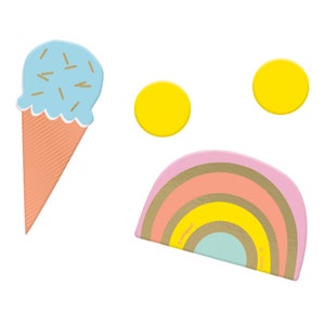 Confete de Sorvete - Decorações para Festas de Sorvete, Confete de Aniversário, Suprimentos para Festas de Sorvete, Decorações de Aniversário de Sorvete, Dispersão de Mesa