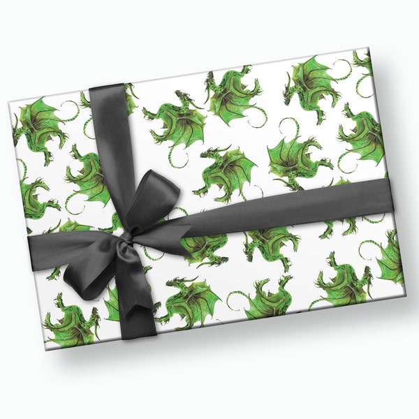 Dragon Wrapping Paper - Dragon Gift Wrap, Dragon Gifts, Dragon Birthday, Dragon Party, Birthday Wrapping Paper, Viking Wrapping Paper