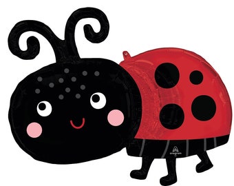 Ladybug Balloon - Ladybug Birthday Decorations, Bug Party Decorations, Love Bug Party Supplies, Ladybug Birthday Balloons, Insect Party