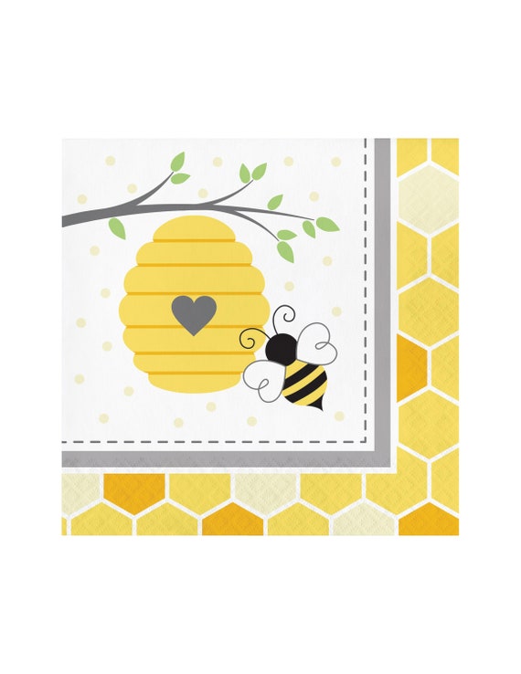 Honey Bee Party Napkins Bee Baby Shower Bee Party Supplies Etsy