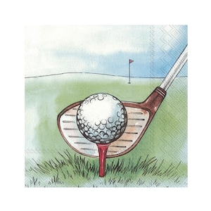 Servilletas de golf Tee Up: fiesta de jubilación de golf, servilletas de torneo de golf, decoraciones de cumpleaños deportivas, cumpleaños de hoyo en uno, suministros para fiestas de golf