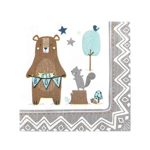 Boy Woodland Napkins - Woodland Baby Shower, Bear Baby Shower, Boy Baby Shower, Woodland Animals, We Can Bearly Wait, Bear Party Supplies