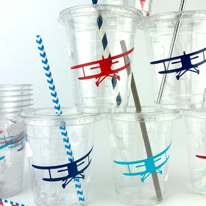 Vintage Airplane Cups, Airplane Baby Shower, Plane Birthday Party ...