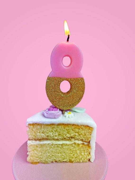 Rosa Geburtstagskerze Zahl 4 Für Kuchen – Perfekt Für 4-jährige Mädchen, Ca. 12 Cm Lang