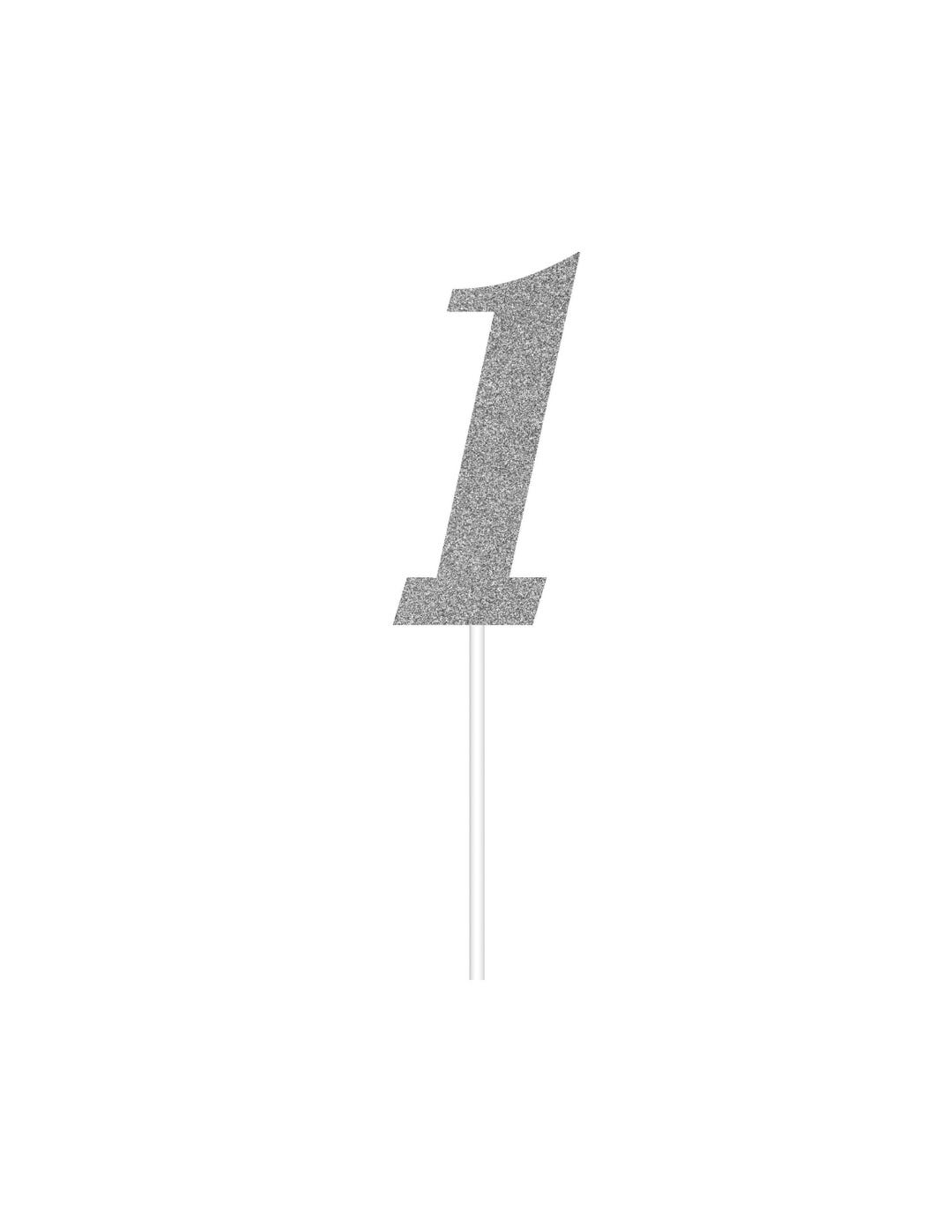 Number One Cake Topper First Birthday Cake Smash Silver - Etsy
