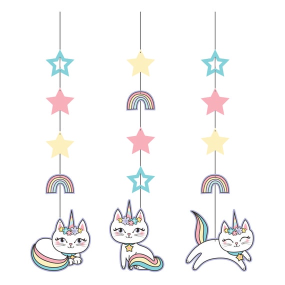 Unicorn Party Supplies Set - Rainbow Unicorn Party Decorations for Girls  Birthday Banner Balloons Tablecloth Hanging Swirls Cupcake Toppers Plates