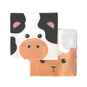 Farm Animal Party Napkins - Barnyard Birthday Napkins, Farm Party Supplies, Farm Baby Shower, Western Party Decor, Farm Birthday Decorations