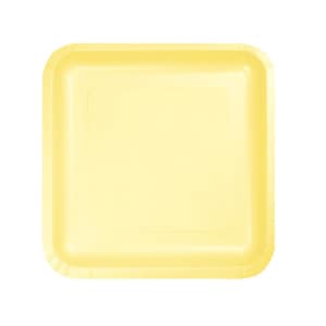 Piatti per torta in carta gialla da 18 ct - Festa delle api, Forniture per baby shower, Decorazione per feste pastello, Festa con limonata rosa, Compleanno con frutta, Piatti quadrati