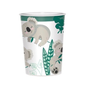 Koala Party Plastic Cup - Safari Party Cups, Reusable Cups, Favor Cups, Safari Birthday Favors, Jungle Party, Koala Baby Shower, Koala Cups