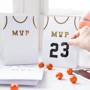 Basketball Bevorzugungsbeutel 8ct - Party-Leckerli-Taschen, Geschenkbeutel, Basketball-Geburtstagsfeier, Basketball-Thema, Basketball-Party-Dekor, März-Wahnsinn