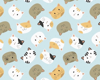 Arkusze do pakowania prezentów z uroczymi kotami - papier do pakowania 30x20 z kocimi pyszczkami Kawaii - zwinięte płaskie arkusze na urodziny, baby shower lub prezenty dla miłośników zwierząt