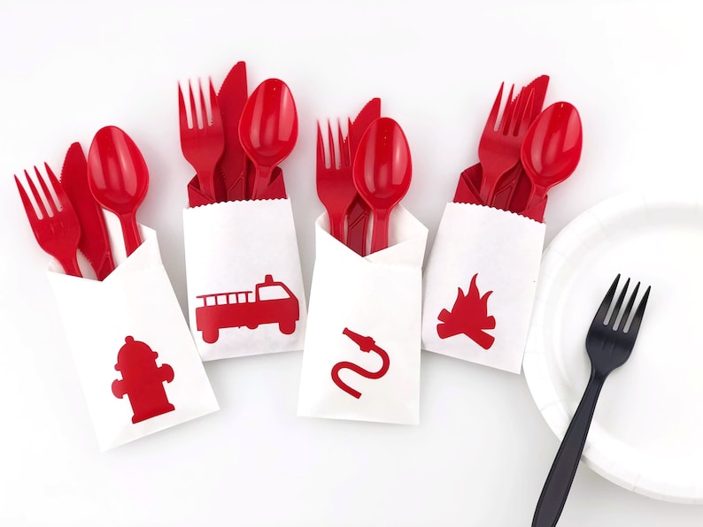 Firetruck Birthday Cutlery.