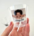 Custom Photo Shot Glasses 5oz Plastic Cocktail Cups Personalized – Add Your Photo & Text for Birthday or Party Bachelor Bridal Bachelorette