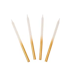 Ombre Gold Party Candles - Gold Birthday Candles, Unicorn Party Decor, Gold Cake Decorations, Princess Cake Candles, Gold Birthday Supplies