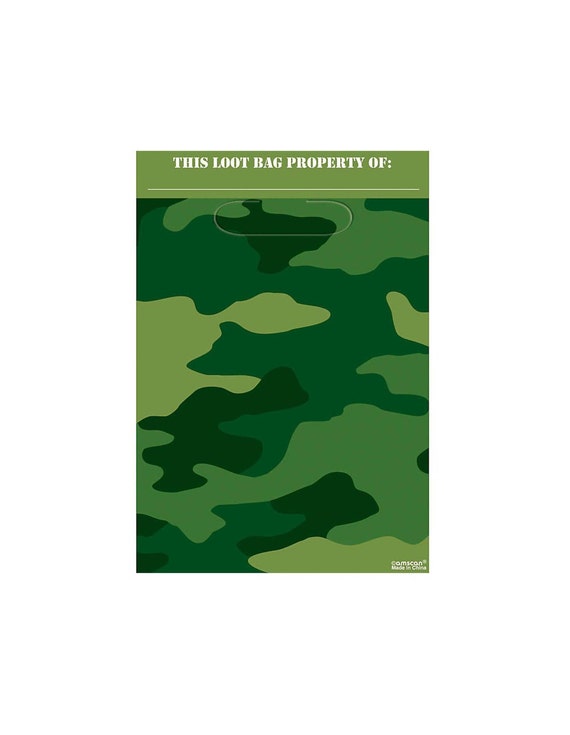 Camo Party Favor Bags Military Party Supplies Army Loot Etsy