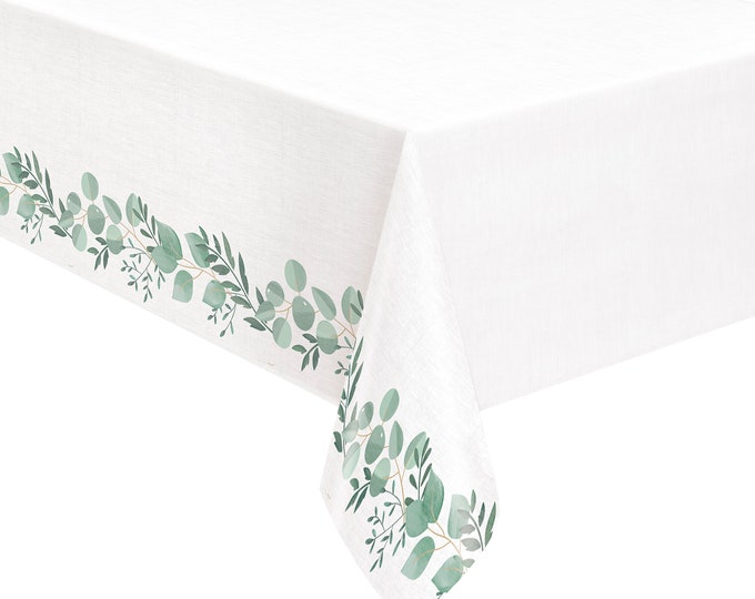 Eucalyptus Party Tablecloth Greenery Wedding, Botanical Birthday, Wedding Reception, Bridal