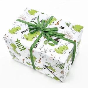Dinosaur Wrapping Paper - Dinosaur Birthday Gift, Baby Wrapping Paper, Wrapping Paper Boy, Birthday Decorations, Dinosaur Gift Wrap