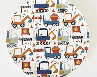 Construction Party Plates - 7" Dessert Size 8ct | Builder Paper Cake Plates | Kids Birthday Party Supplies