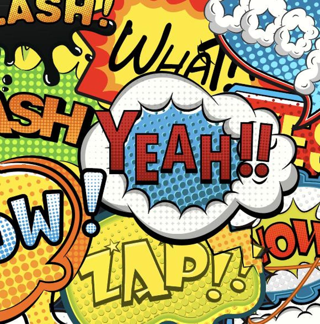 Comic Book Pop Art Vinyl Sheet – Adhesive or HTV – 12x12 for Kids ...