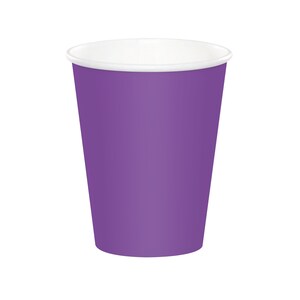 24 Amethyst 9oz Cups - Mermaid Birthday, Mermaid Bachelorette, Birthday Party Cups, Purple Party Supplies, Unicorn Party, Purple Party Cups