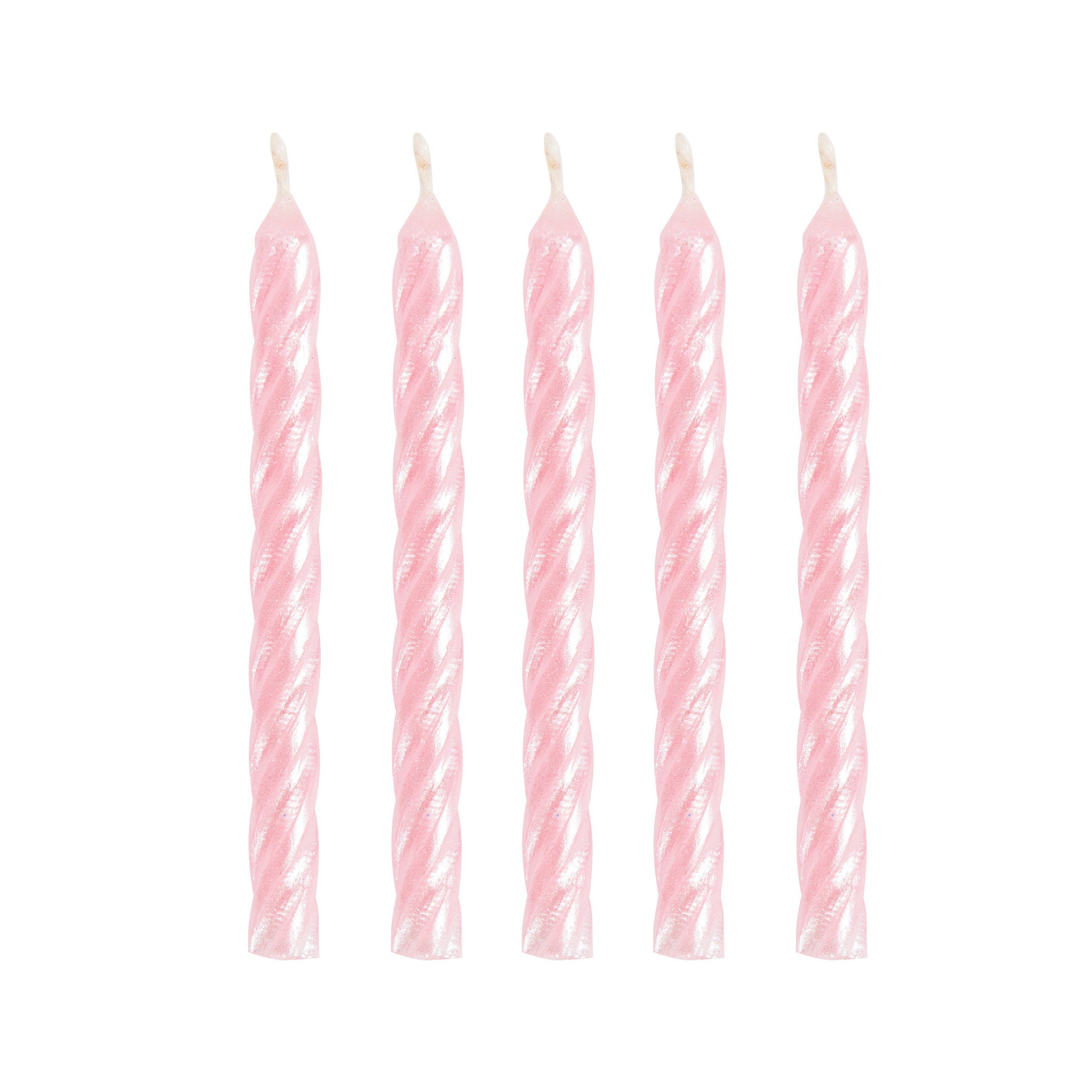 24 Pink Iridescent Party Candles Birthday Candles Cake Etsy
