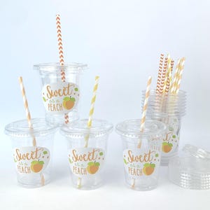 Pfirsich Party Tassen - Pfirsich Geburtstag, süß wie ein Pfirsich, Pfirsich Gastgeschenke, Pfirsich Babyparty, Sommerparty, Obst-Party, Geburtstagstassen