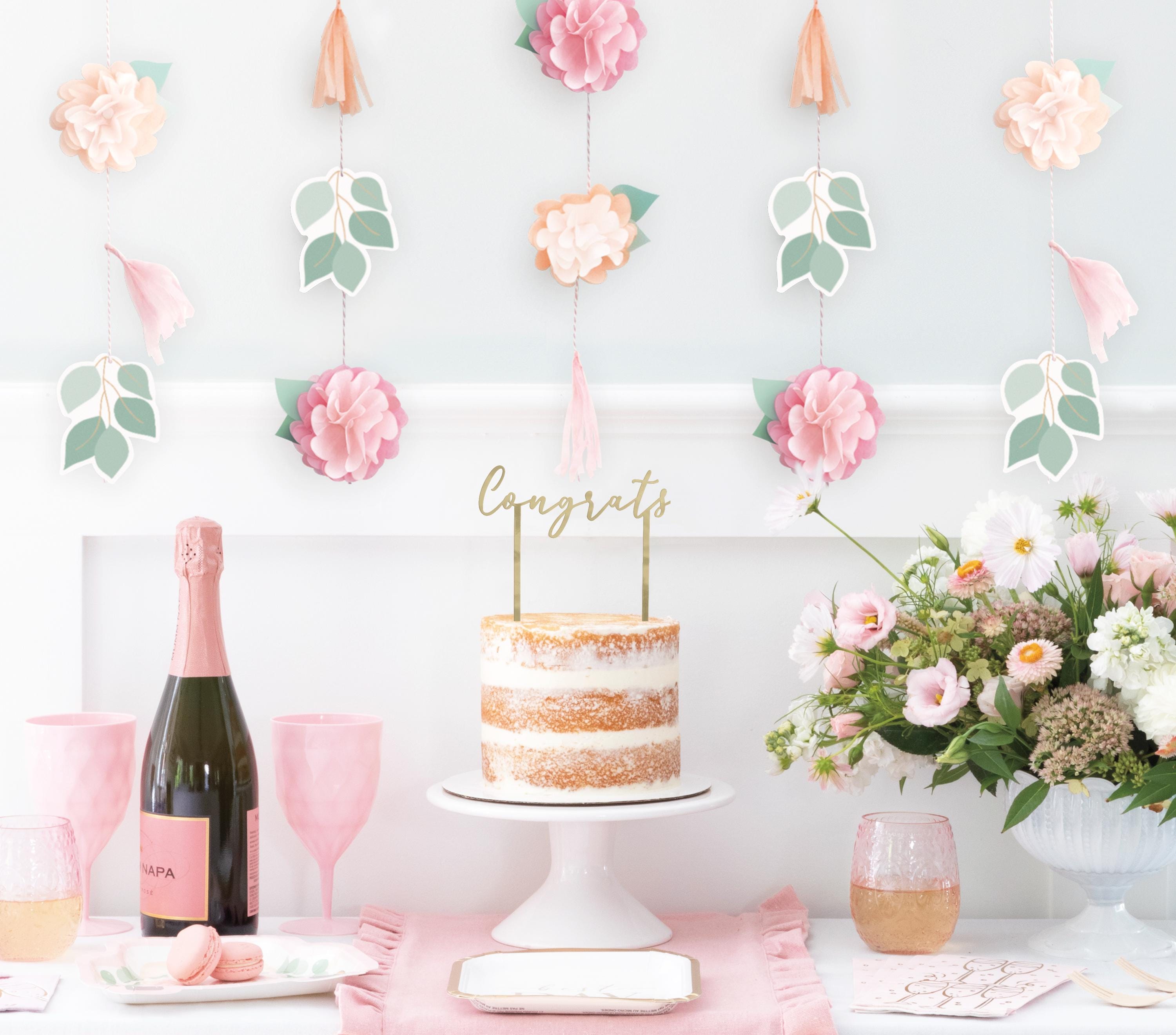 Floral Backdrop Decoration - Garden Birthday Party Decorations, Spring Tea Party Supplies, Bridal Shower Backdrop, Engagement Party Supplies