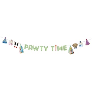 Pawty Time Banner - Pet Birthday Decorations, Puppy Party, Dog Party Supplies, Pawsome Party Decor, Adopt a Pet Party, Dog Birthday Banner