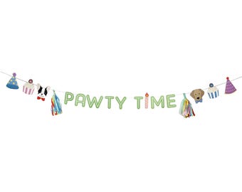 Pawty Time Banner - Pet Birthday Decorations, Puppy Party, Dog Party Supplies, Pawsome Party Decor, Adopt a Pet Party, Dog Birthday Banner