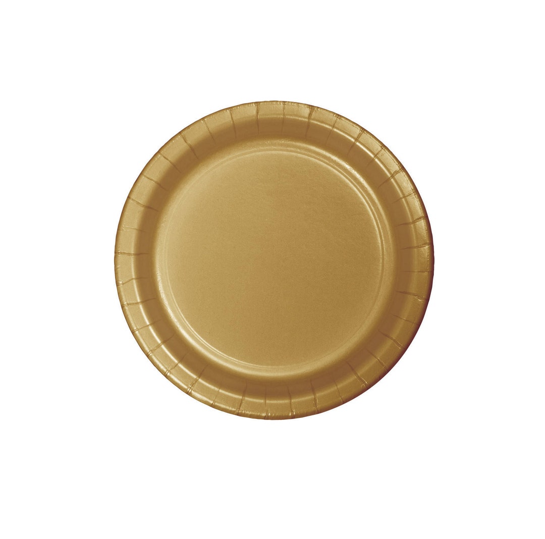 7 Gold Plates Gold Party Plates, Bachelorette Party, Paper Plates