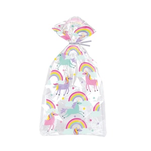 16 bolsas de recuerdo de fiesta para suministros de fiesta de cumpleaños de  unicornio, regalo de fiesta, bolsas de dulces para decoración de fiesta de