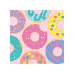 Donut Party Napkins - Donut Birthday Decorations, Donut Party Decorations, Donut Baby Shower, Donut Party Supplies, Donut Birthday Napkins