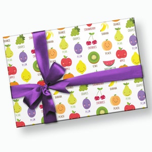 Fruit Gift Wrap Fruit Wrapping Paper, Fruit Birthday, Fruit Party Supplies, Watermelon Gift Wrap, Girl Wrapping Paper, Gift Wrapping Paper image 1