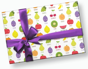 Fruit Gift Wrap - Fruit Wrapping Paper, Fruit Birthday, Fruit Party Supplies, Watermelon Gift Wrap, Girl Wrapping Paper, Gift Wrapping Paper