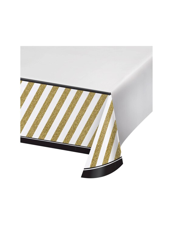 Gold Tablecloth Party Supplies Black And Gold Etsy