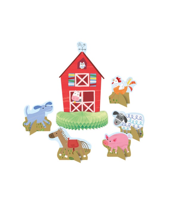 Farm Party Centerpiece Farm Birthday Party Decorations Etsy