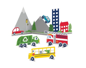 Transportation Party Centerpiece, Party Decorations, Vehicles Birthday Decor, Cars & Trucks Party, Garbage Party, Firefighter Party