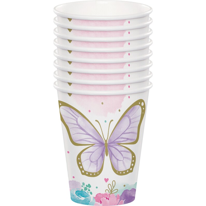 Butterfly Cups Butterfly Party Cups Butterfly Birthday Butterfly Baby Shower Pastel Butterfly Favor Cups Butterfly Party