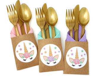 Unicorn Party Cutlery - Unicorn Birthday Decorations, Unicorn Birthday, Unicorn Party Decorations, Unicorn Baby Shower, Unicorn Favors