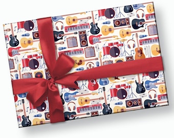 Music Gift Wrap - Music Wrapping Paper, Rock N Roll Gifts, Music Gifts, Music Lover Gift, Gift for Him, Music Band Gift, Birthday Gift Wrap