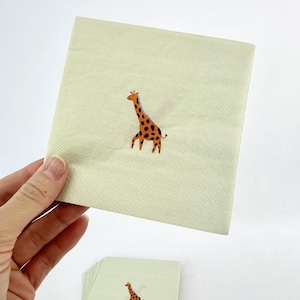 Giraffe Napkins 16ct - Jungle Birthday Napkins, Safari Animal Baby Shower, Zoo Party Decorations, Safari Adventure Birthday Supplies