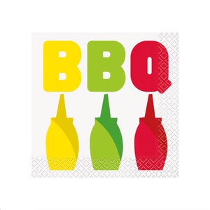 BBQナプキン、バーベキューパーティー用品、裏庭BBQパーティー、プールパーティー、ピクニックテーマパーティー、クックアウトペーパーナプキン、BBQパーティー用食器