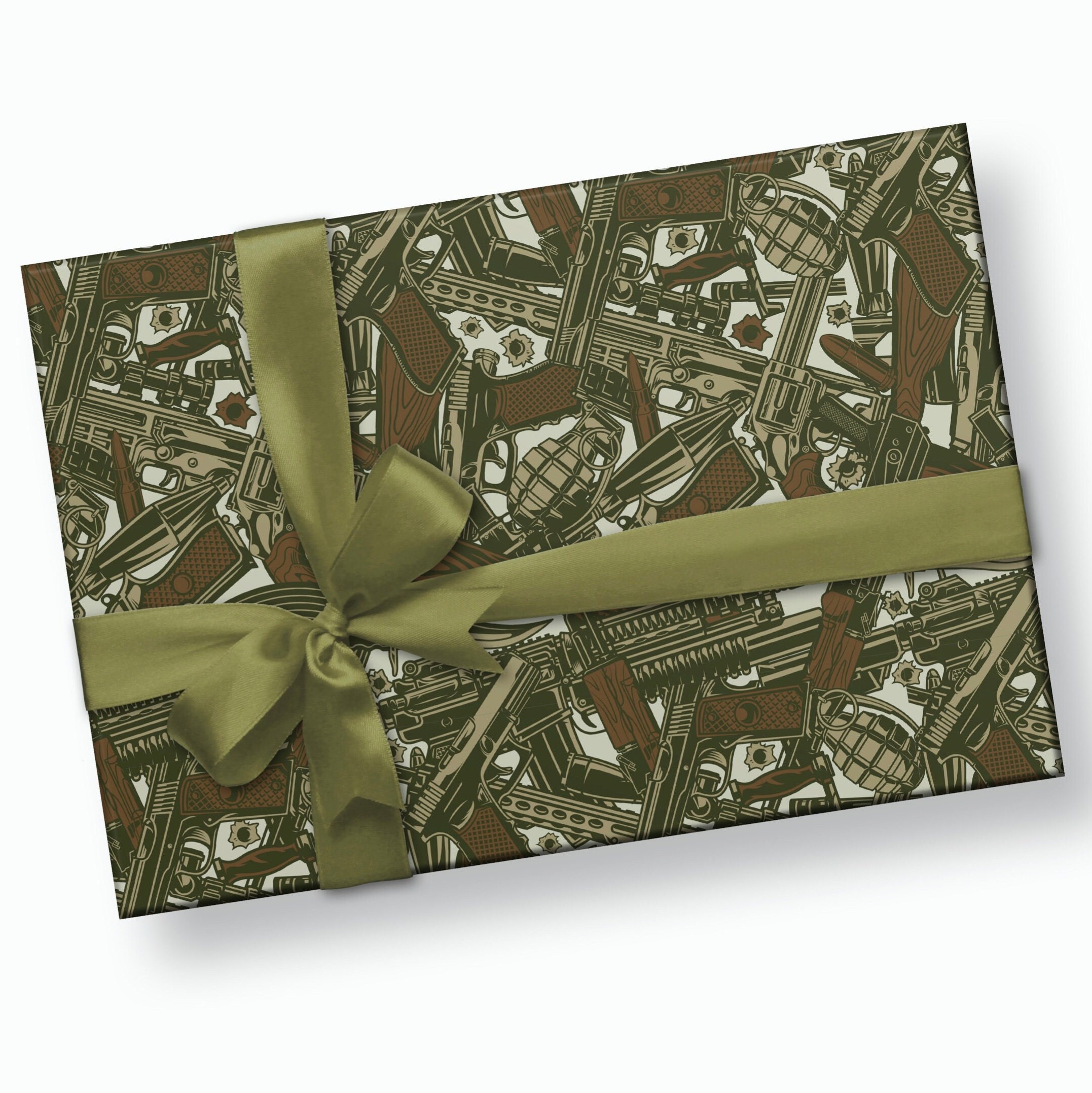 Gun Gift Wrap Gun Wrapping Paper Gun Gift Hunting Gifts Etsy